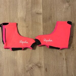 Rapha Neon Pink & black overshoes size medium